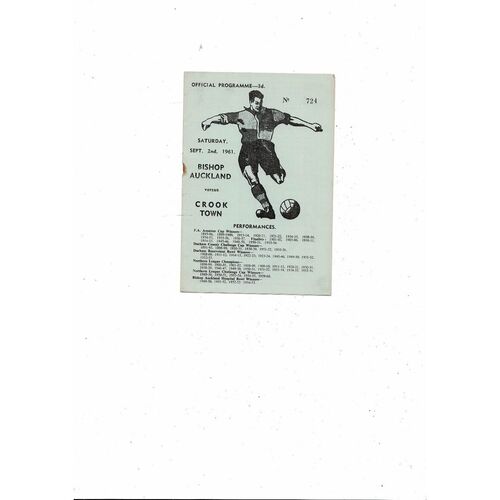 Bishop Auckland Home Football Programmes