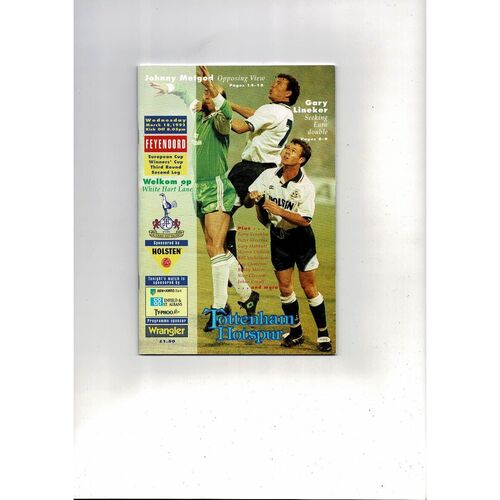 Tottenham Hotspur v Feyenoord European Cup Winners Cup Football Programme 1991/92
