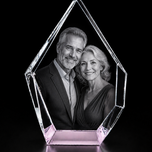 Personalised 3D Pink Crystal Iceberg – UK Exclusive