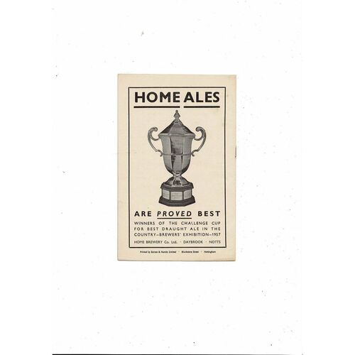 1959/60 Notts County v Doncaster Rovers Football Programme