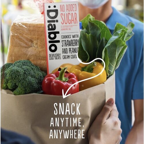 Diablo Diabetic No Added Sugar Strawberry & Peanut Cream Coating 100g