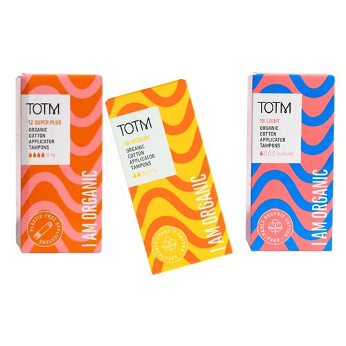 TOTM Organic Cotton Applicator Tampons