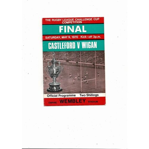 1970 Castleford v Wigan Rugby League Challenge Cup Final Programme