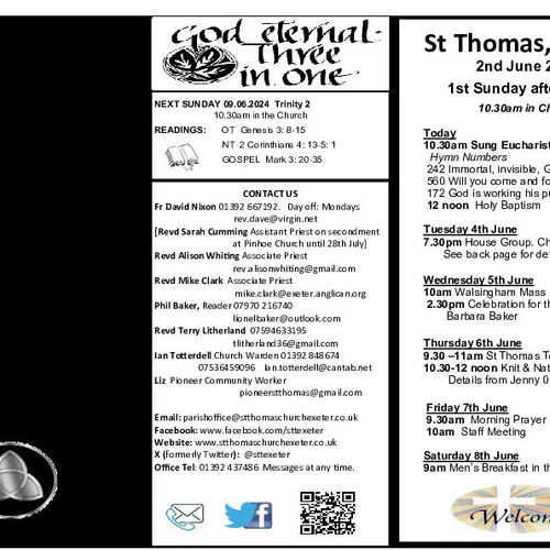 Pew Sheet | The Parish of St Thomas, Exeter