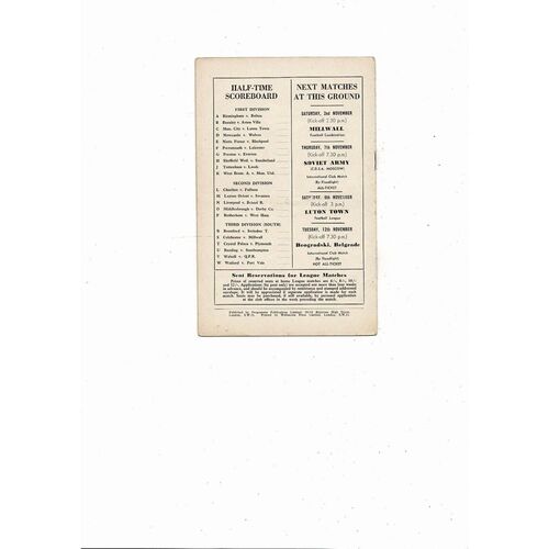 1957/58 Chelsea v Arsenal Football Programme