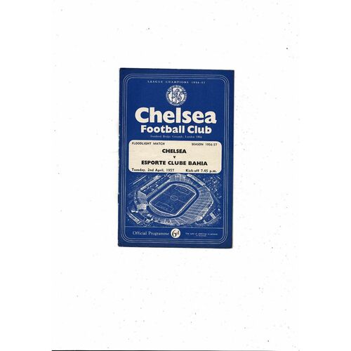Chelsea v Esporte Clube Bahia Friendly Football Programme 1956/57