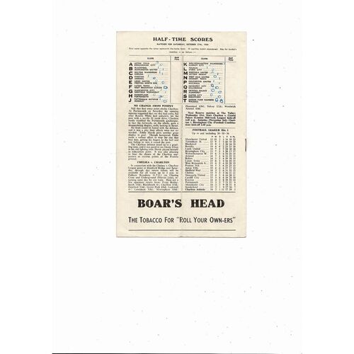 1956/57 Charlton Athletic v Newcastle United Football Programme