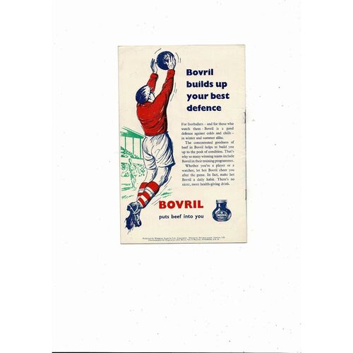 1958 England v USSR Football Programme