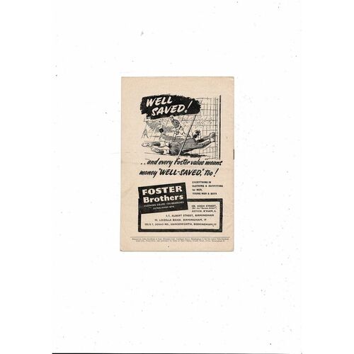 1956/57 Aston Villa v Chelsea Football Programme