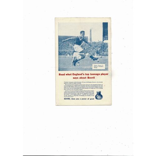1959 England v Italy Football Programme
