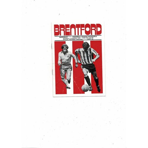 1974/75 Brentford v Barnsley Football Programme