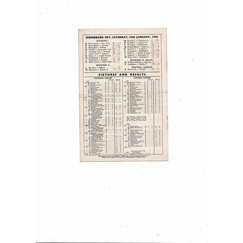 1957/58 Manchester United v Bolton Wanderers Football Programme