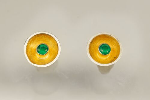 Stunning simple Gold Plated stud earrings set with Kyanites
