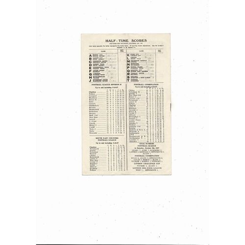 1957/58 Charlton Athletic v West Ham United Football Programme