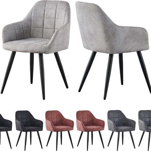 mcc direct 2x Faux Matte Suede Leather Dining Chairs Accent Chairs home & restaurants Adrian