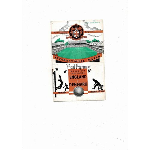 1956 England v Denmark World Cup Football Programme @ Wolves