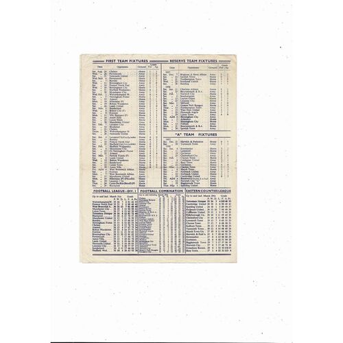 1957/58 Tottenham Hotspur v West Bromwich Albion Football Programme