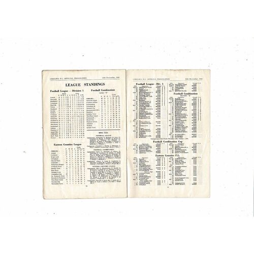 1950/51 Chelsea v Manchester United Football Programme