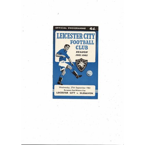 Leicester City v Glenavon European Cup Winners Football Programme 1961/62 Auto'd