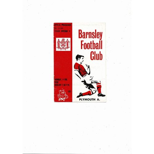 1969/70 Barnsley v Plymouth Argyle Football Programme