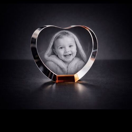 The Super Large 3D Tiree Colour heart Crystal