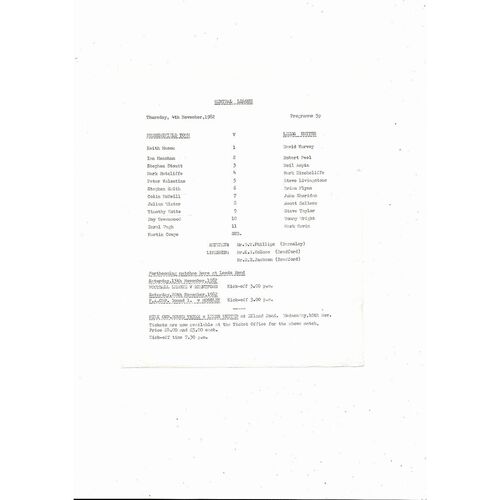 Huddersfield Town v Leeds United Central League Football Programme 1982/83