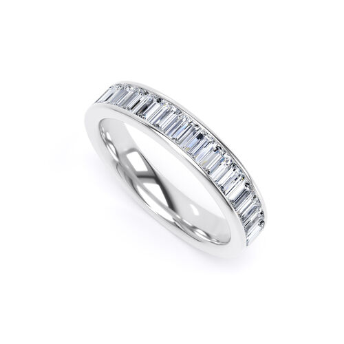 Baguette cut channel set diamond ring