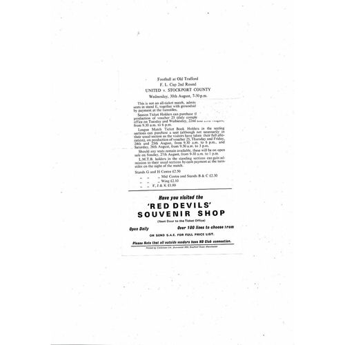 Manchester United v Sheffield Wednesday Central League Programme 1978/79