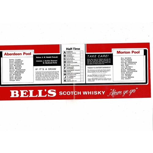 1979/80 Aberdeen v Morton Scottish League Cup Semi Final Football Programme