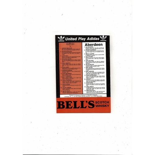 1985/86 Dundee United v Aberdeen Scottish League Cup Semi Final Programme