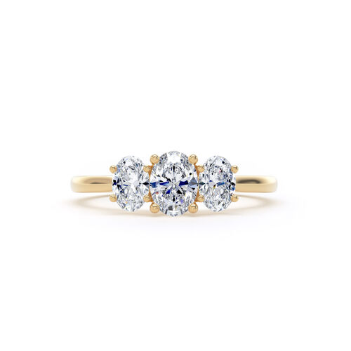Oval diamond trilogy ring