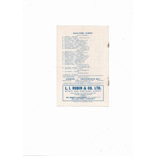 1959/60 Everton v West Bromwich Albion Football Programme