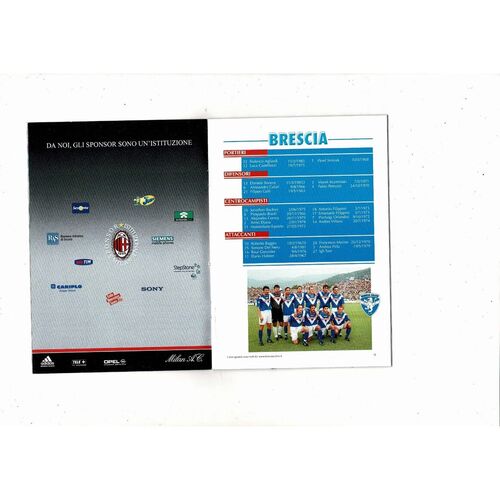 AC Milan v Brescia Football Programme 2001/02