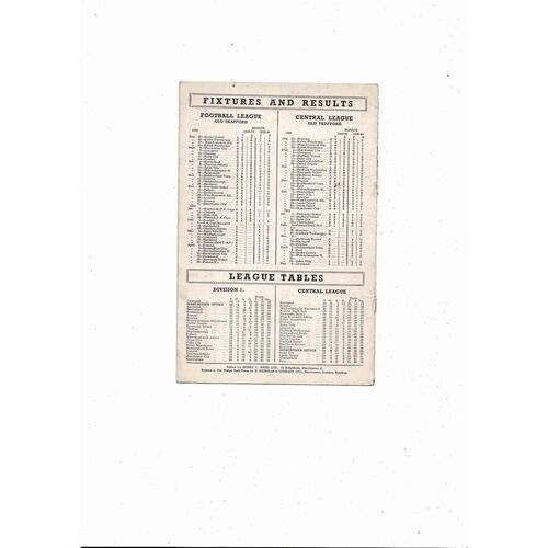 1949/50 Manchester United v Portsmouth FA Cup Football Programme