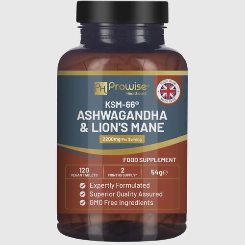 Prowise Ashwagandha & Lion's Mane 2200mg 120 tablets