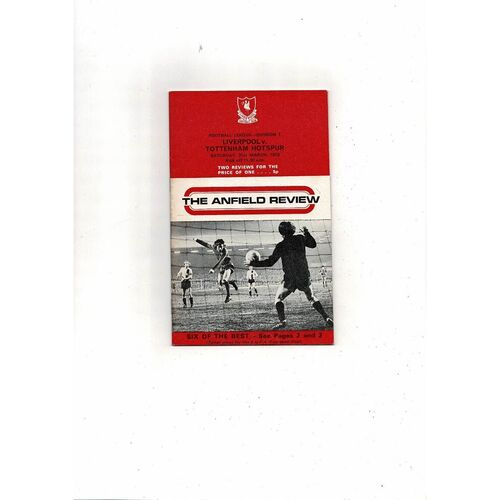1972/73 Liverpool v Tottenham Hotspur Football Programme + League Review