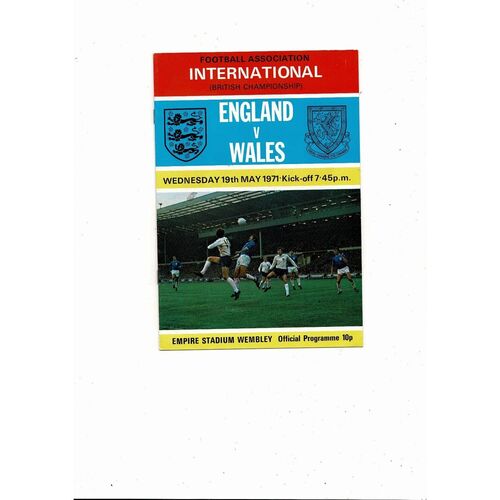 1971 England v Wales Football Programme