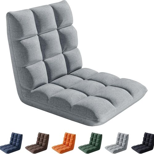 mcc direct Adjustable Floor Chair, Multi-Position Folding Sofa Chair with Back Support, Comfortable Floor Seating for Reading, Gaming, Meditation & Relaxing, Living Room or Bedroom