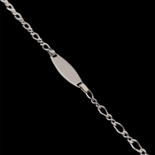 ID bracelet with figaro chain