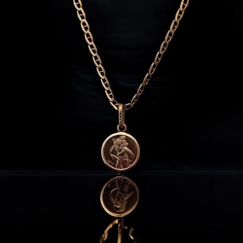 Mini 9ct gold St. Christopher pendant