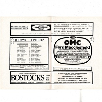 Macclesfield Town v Port Vale FA Cup Football Programme 1984/85