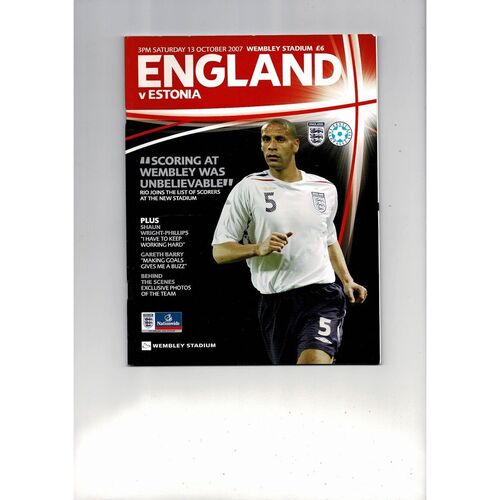 2007 England v Estonia Football Programme