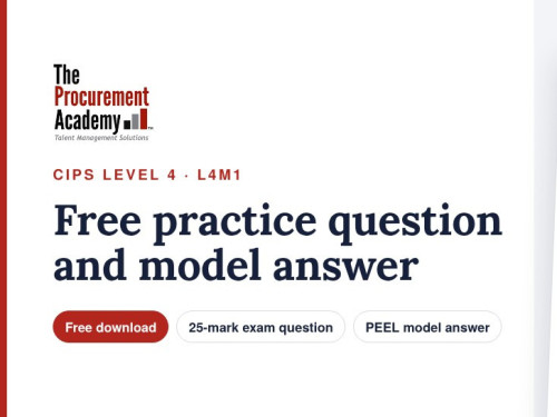 Free CIPS L4M1 Practice Question and Model Answer