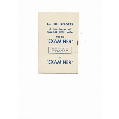 1954/55 Huddersfield Town v Aston Villa Football Programme
