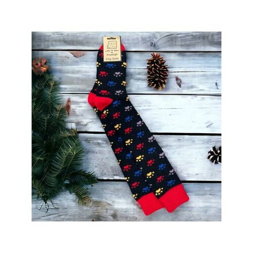 Jess & Lou Knee High/Welly Black Paw