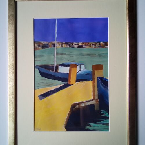 Moored near the town