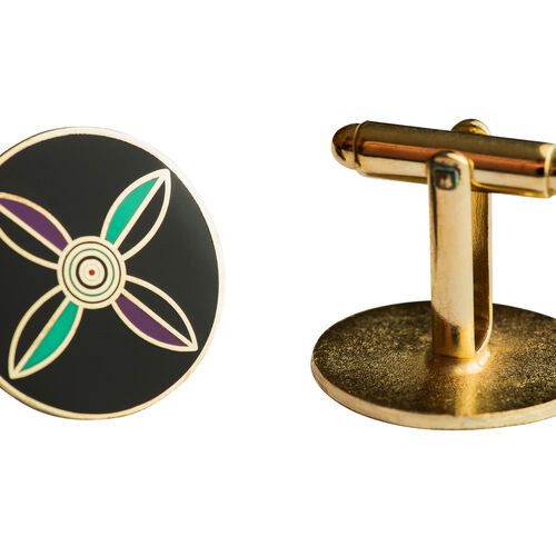 Cufflinks. Modern Persian Cross Derafsh Design.