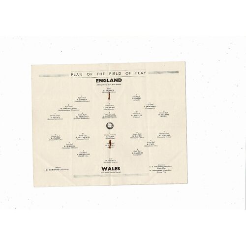 1952 England v Wales Football Programme