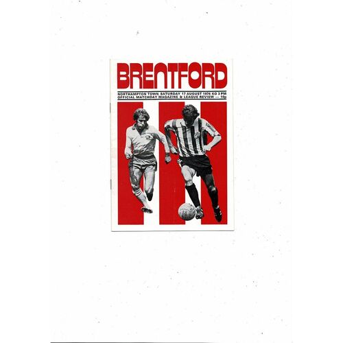 1974/75 Brentford v Northampton Town Football Programme