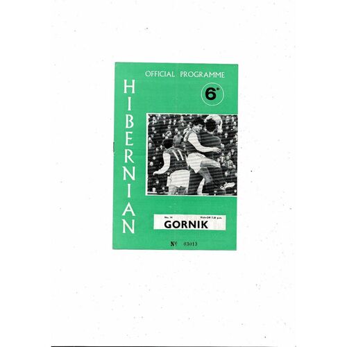 Hibernian v Gornik Friendly Football Programme 1969/70